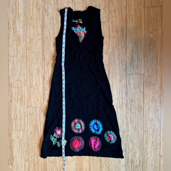 Desigual black dress with design Sz. Med - Picture 6 of 10